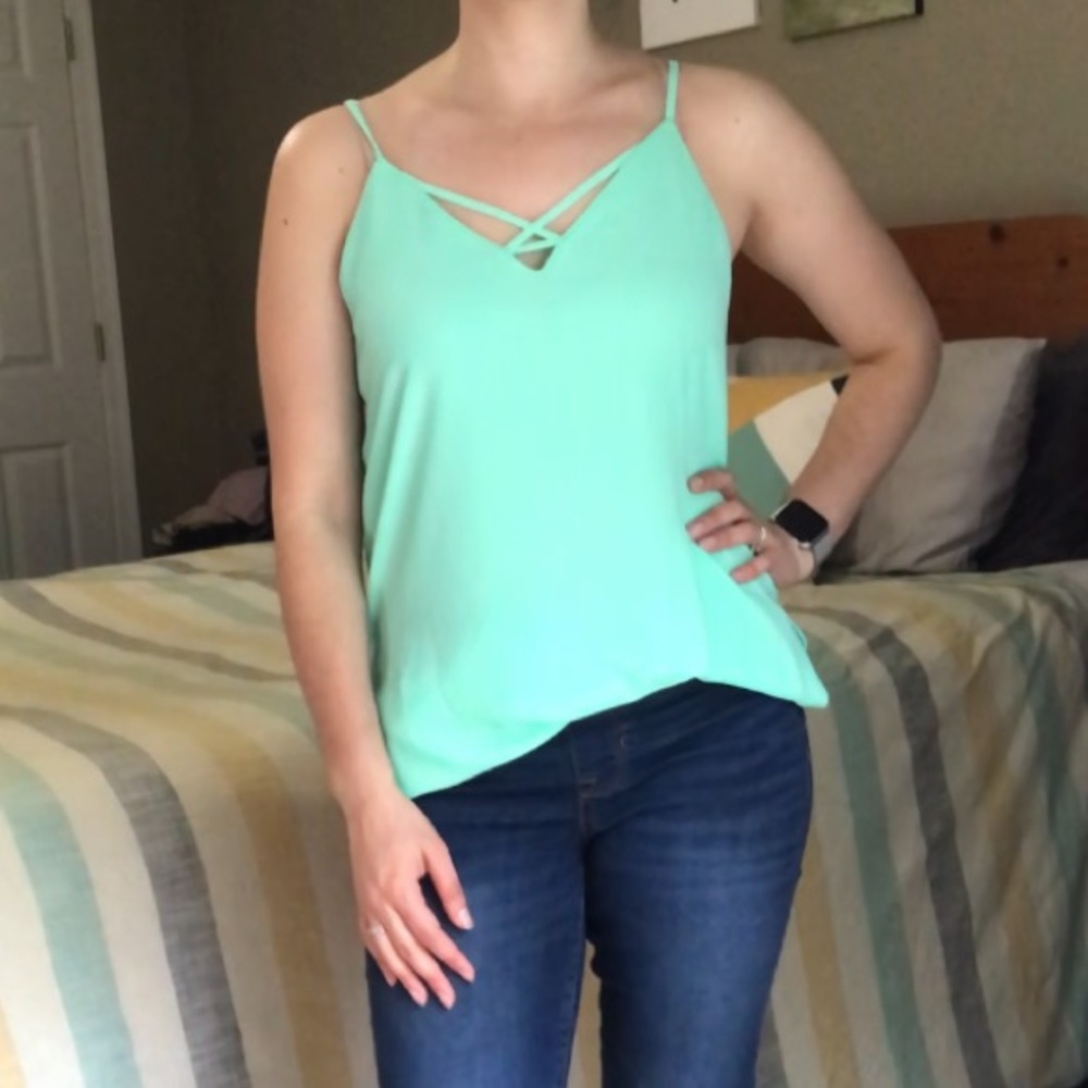 Teal criss cross tunic